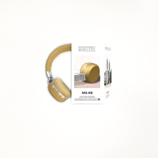 BLUETOOTH HEADPHONE WIRELESS MS-K8 GOLD BLUETOOTH HEADPHONE WIRELESS MS-K8 GOLD